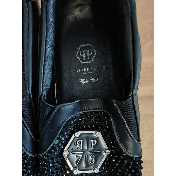 Philipp Plein Fight Club Crystal Sneaker EU 40-41 US 7-8 Black - AS IS/Repair main image 5